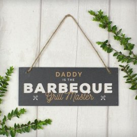 (image for) Personalised "Barbeque Grill Master" Printed Hanging Slate Plaque