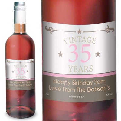 (image for) Personalised Vintage Numbers Rose Wine