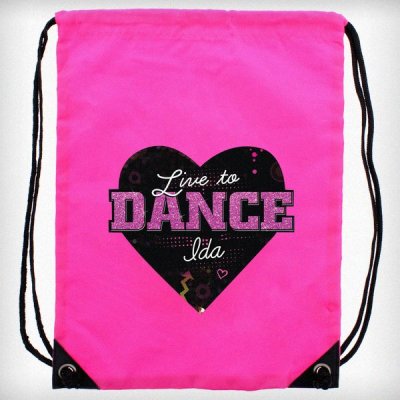 (image for) Personalised 'Live to Dance' Pink Kit Bag