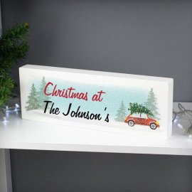 (image for) Personalised 'Driving Home For Christmas' Wooden Block Sign