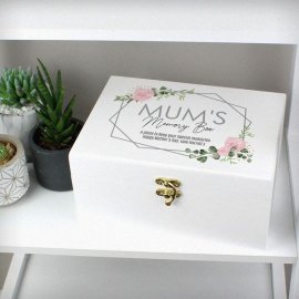 (image for) Personalised Abstract Rose White Wooden Keepsake Box