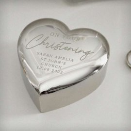 (image for) Personalised Christening Heart Trinket Box