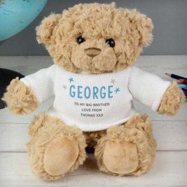 (image for) Personalised Blue Name & Message Teddy Bear