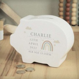 (image for) Personalised Rainbow Piggy Bank