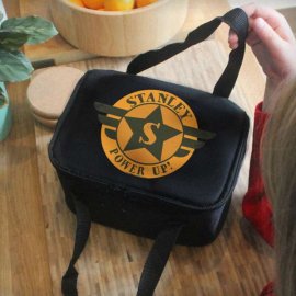 (image for) Personalised Badge Black Lunch Bag