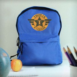 (image for) Personalised Badge Blue Backpack
