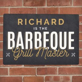 (image for) Personalised BBQ Grill Master Metal Sign