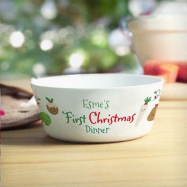 (image for) Personalised 1st Christmas Dinner Plastic Bowl