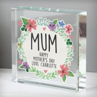 (image for) Personalised Floral Large Crystal Token