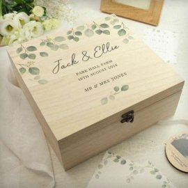 (image for) Personalised Botanical Wooden Keepsake box