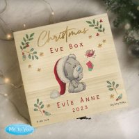 (image for) Personalised Winter Explorer Christmas Eve Tiny Tatty Teddy Large Wooden Keepsake Box