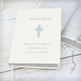 (image for) Personalised Blue Cross Holy Bible - Eco-friendly