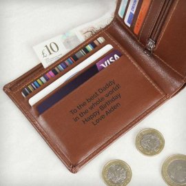 (image for) Personalised Free Text Tan Leather Wallet