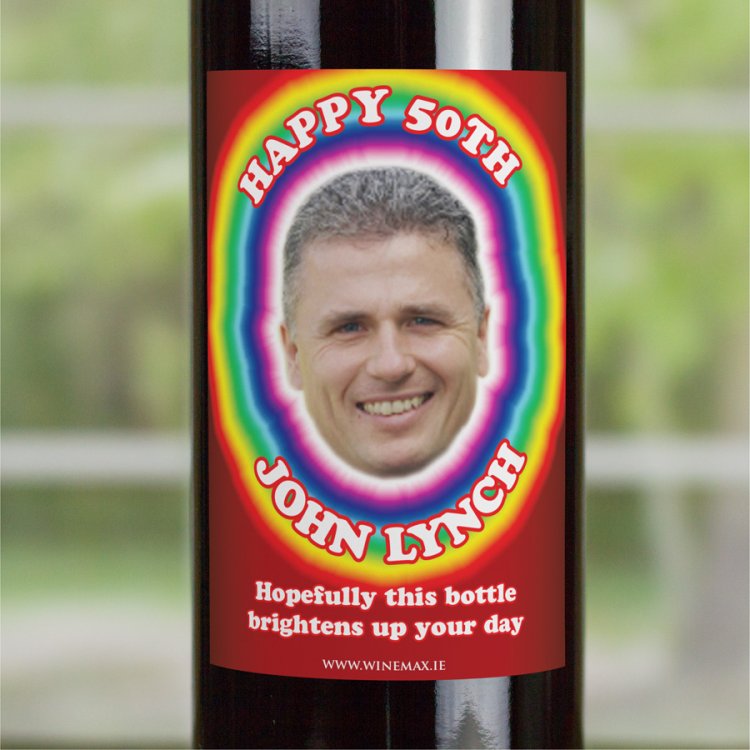 (image for) Funny 50th Birthday Personalised Gift Labelled Wine - Click Image to Close