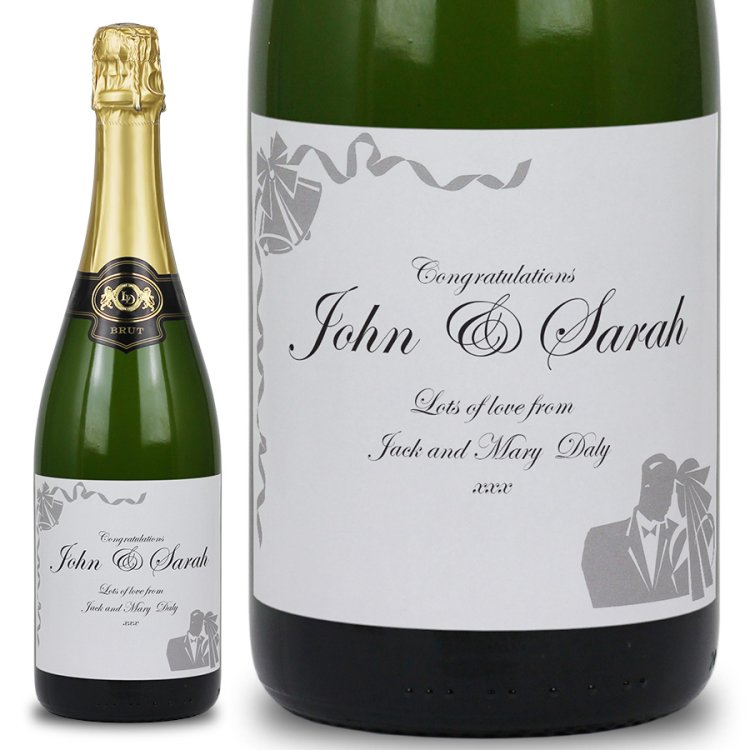 (image for) Bells & Bliss Personalised Wedding Labelled Wine - Click Image to Close