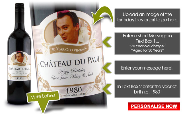 Personalised Wine Birthday Gifts Idea