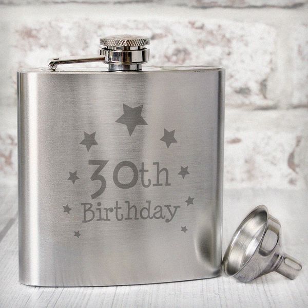 (image for) 30th Birthday Hip Flask - Click Image to Close
