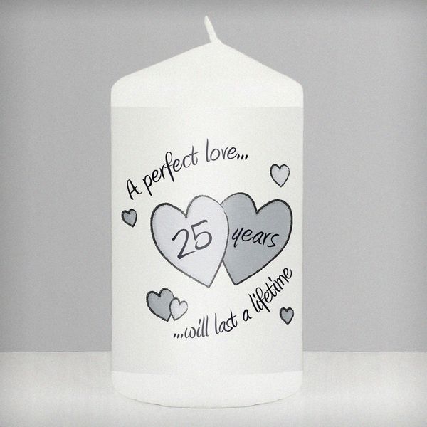 (image for) Perfect Love Silver Anniversary Candle - Click Image to Close