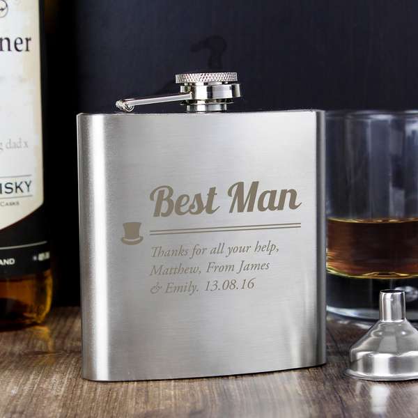 (image for) Personalised Best Man Hip Flask - Click Image to Close