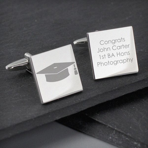 (image for) Personalised Graduation Square Cufflinks - Click Image to Close