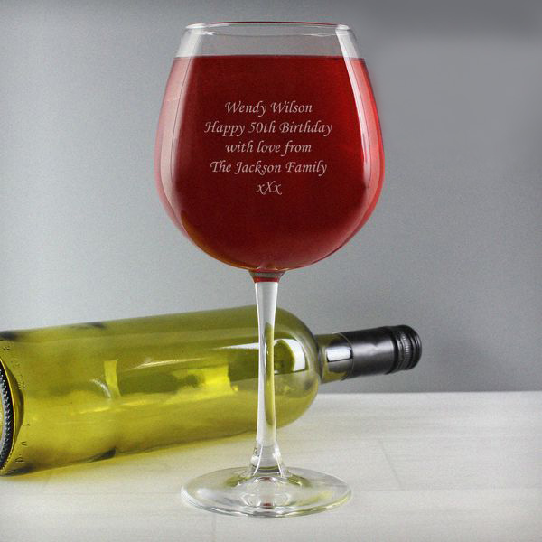 (image for) 18th Birthday Gift Full Bottle Personalised Engraved Wine Glass - Click Image to Close