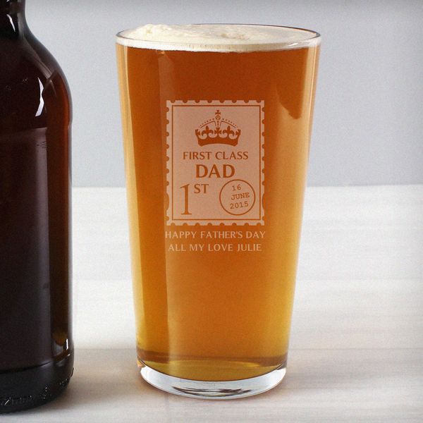 (image for) Personalised 1st Class Pint Glass - Click Image to Close
