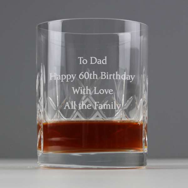 (image for) Fathers Day Gift Personalised Crystal Whiskey Tumbler - Click Image to Close