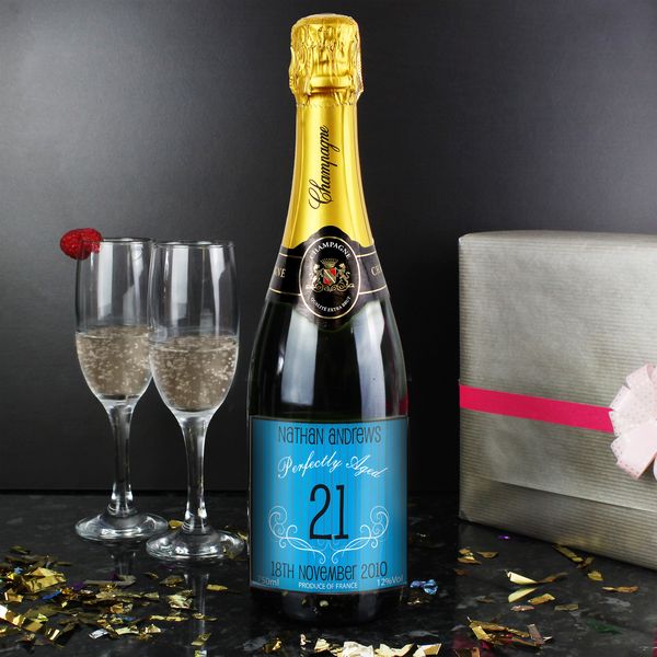 (image for) Personalised Age Champagne Blue - Click Image to Close