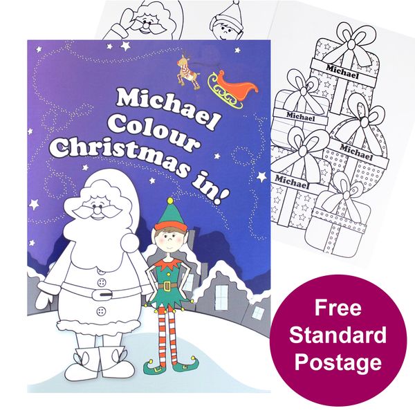 (image for) Personalised 'It's Christmas' Elf Colouring Book - Click Image to Close