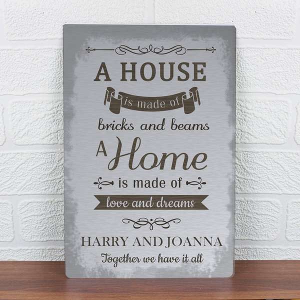 (image for) Personalised 'A House Is Made Of...' Metal Sign - Click Image to Close