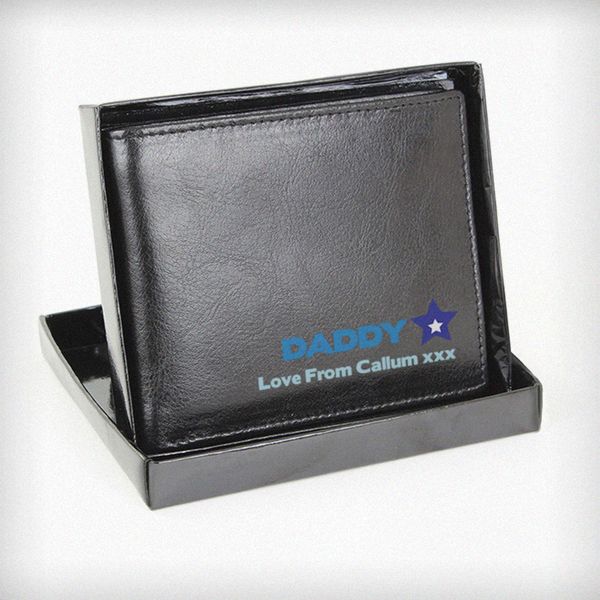 Modal Additional Images for Personalised Blue Worlds Best Dad Leather Wallet