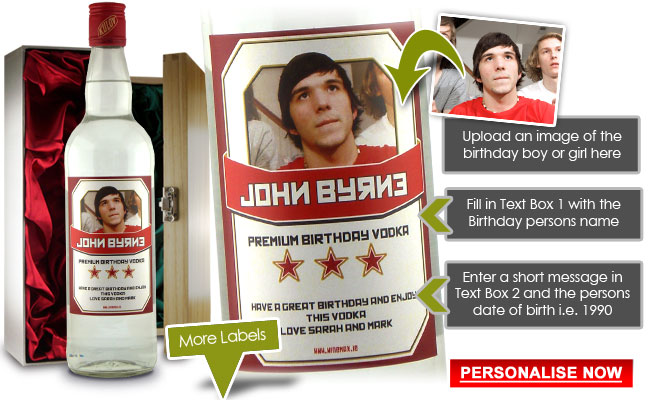 Personalised Vodka Birthday Present Gift
