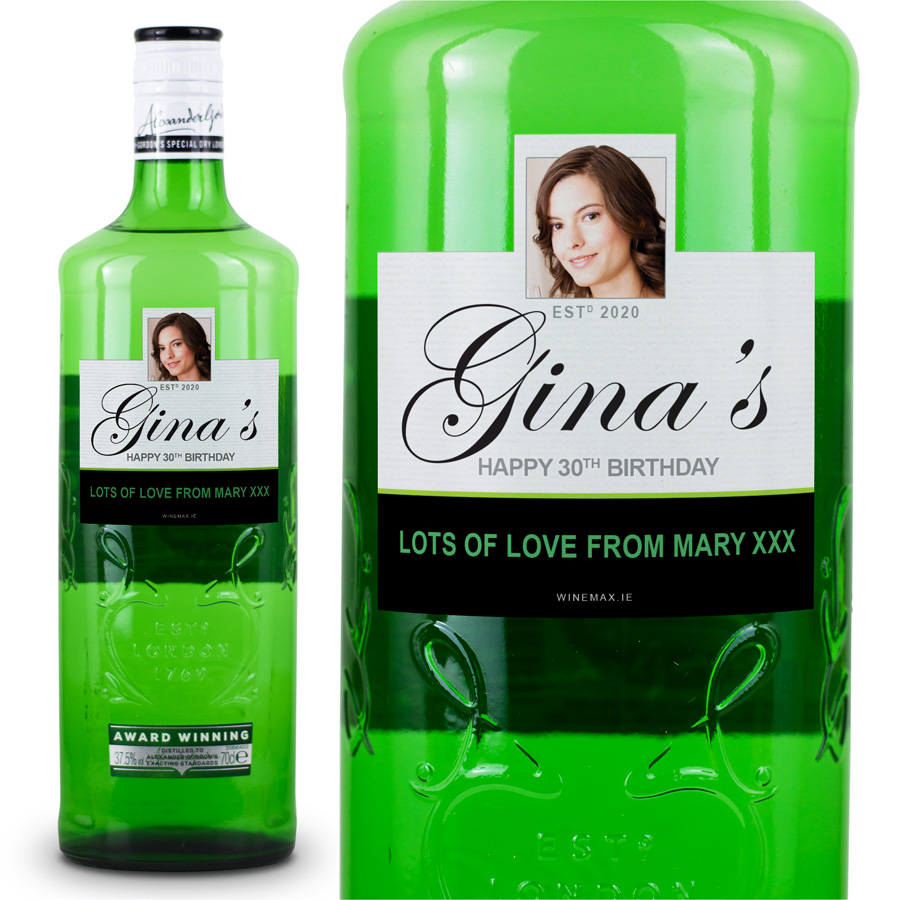 (image for) Gordons Personalised Gin Gift Bottle 70cl - Click Image to Close