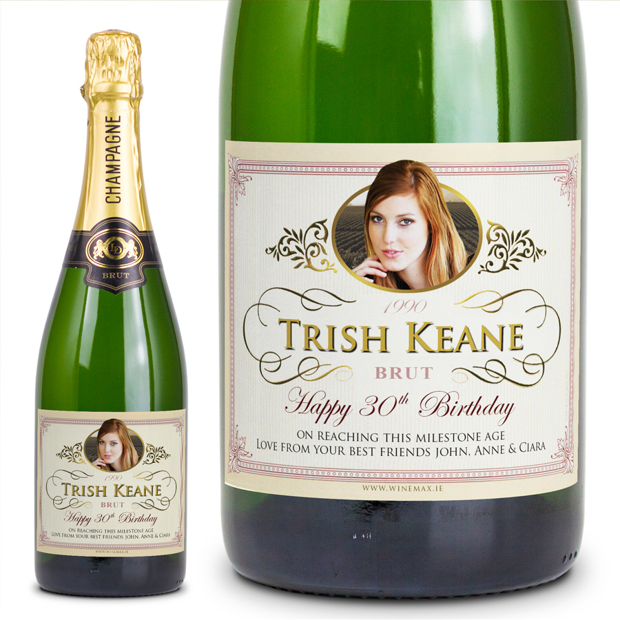 (image for) 30th Birthday Personalised Champagne Gift - Click Image to Close