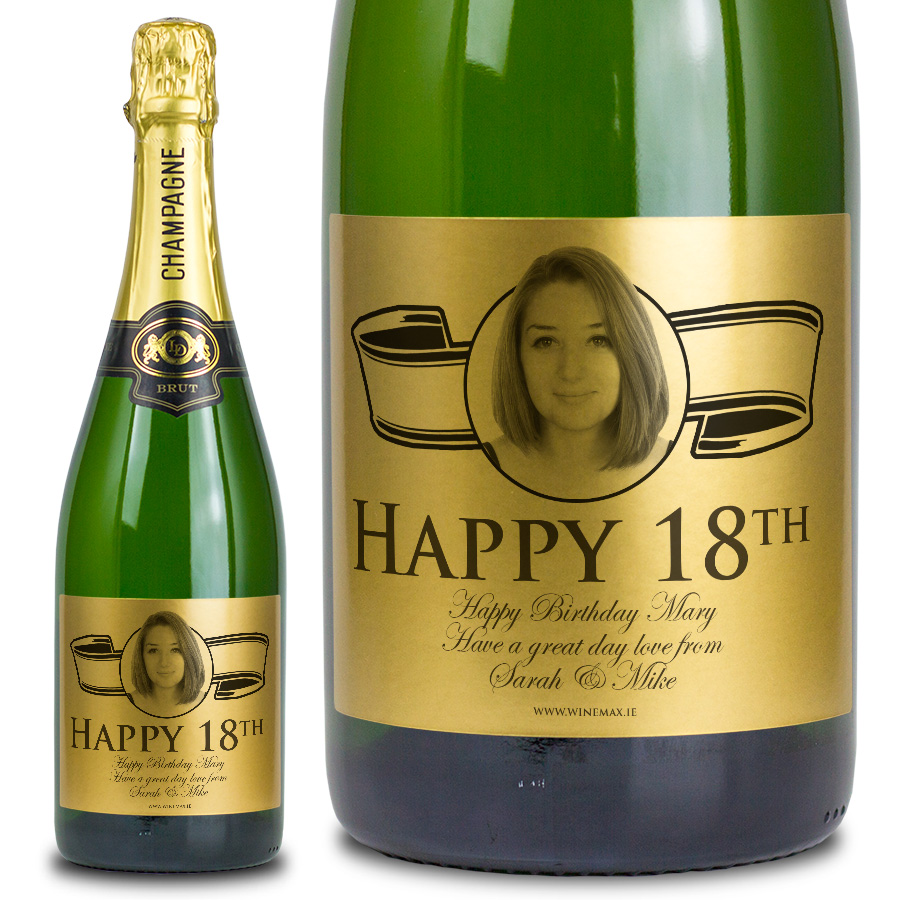 (image for) 18th Birthday Gold Label Personalised Birthday Champagne - Click Image to Close