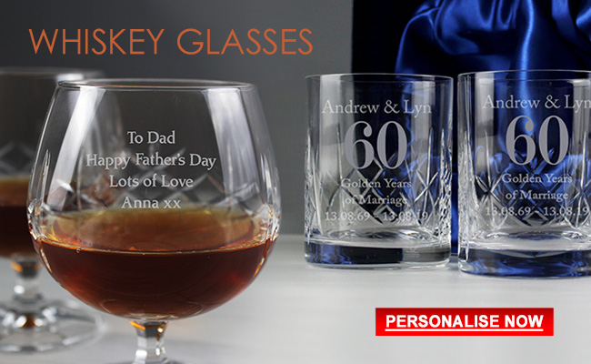 Personalised Engraved Whiskey Glasses Ireland