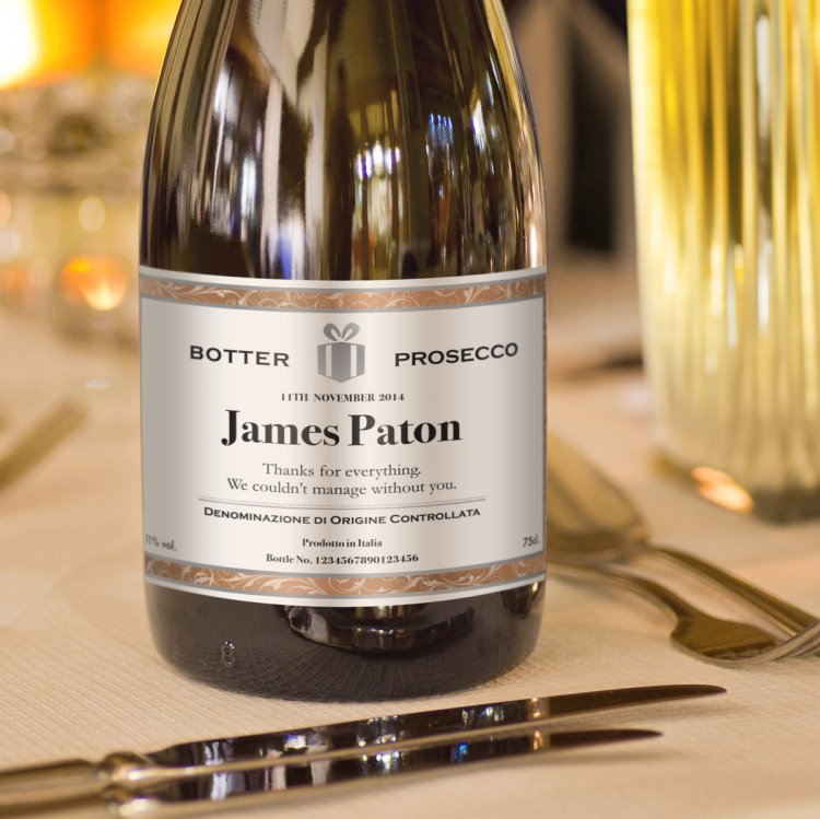 (image for) Personalised Contemporary Label Prosecco - Click Image to Close