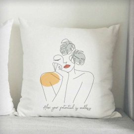 (image for) Personalised Fleur Fine Line Cushion