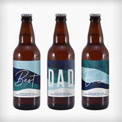 (image for) Personalised Best Dad Ever Pack of 3 Beer