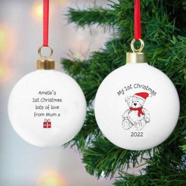 (image for) Personalised My 1st Xmas Teddy Bear Bauble