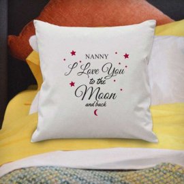 (image for) Personalised To The Moon & Back White Cushion