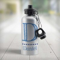 (image for) Personalised Blue Name Silver Drinks Bottle