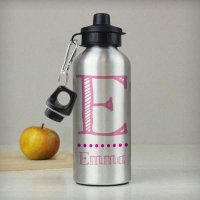 (image for) Personalised Pink Name Silver Drinks Bottle