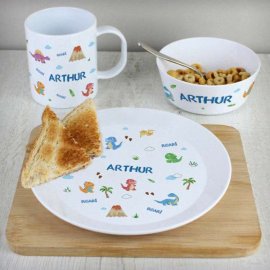 (image for) Personalised Dinosaur Plastic Breakfast Set