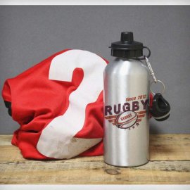 (image for) Personalised Rugby Silver Drinks Bottle