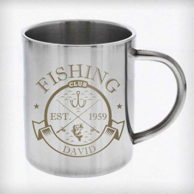 (image for) Personalised Fishing Club Stainless Steel Mug