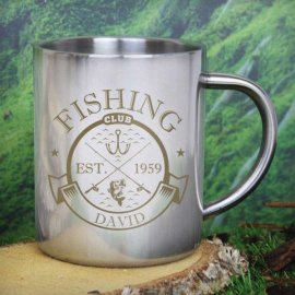(image for) Personalised Fishing Club Stainless Steel Mug