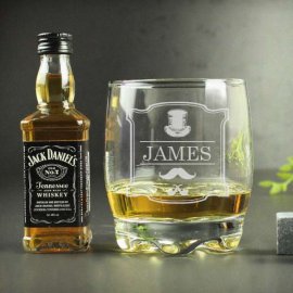 (image for) Personalised Gentlemans Tumbler and Whiskey Miniature Set