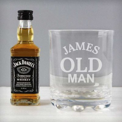 (image for) Personalised Old Man Tumbler and Whiskey Miniature Set