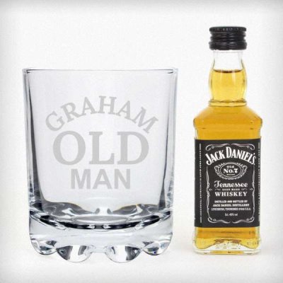 (image for) Personalised Old Man Tumbler and Whiskey Miniature Set